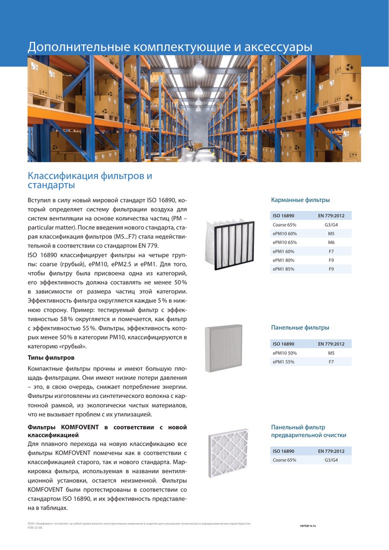 Фильтр к вентустановке Komfovent класса M5, размер 400-235-46