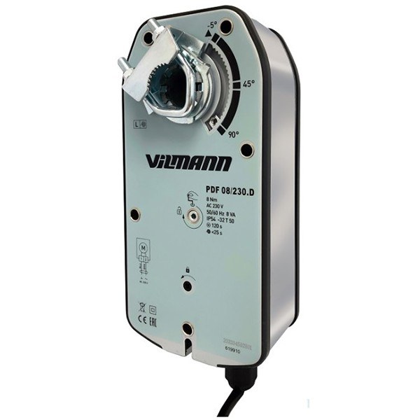 Привод воздушной заслонки VILMANN PDF 03/230.D-S (3 Нм, 230 В)