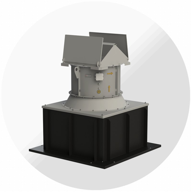 Крышный вентилятор ВКО-К-13-284 №3,55 с обратным клапаном, Ø355 мм